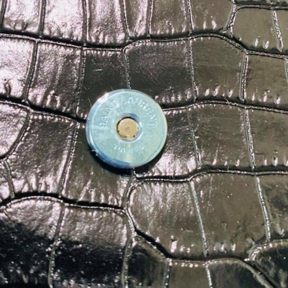 YSL SUNSET Medium Croc black Crossbody Brand New - Picture 14 of 15